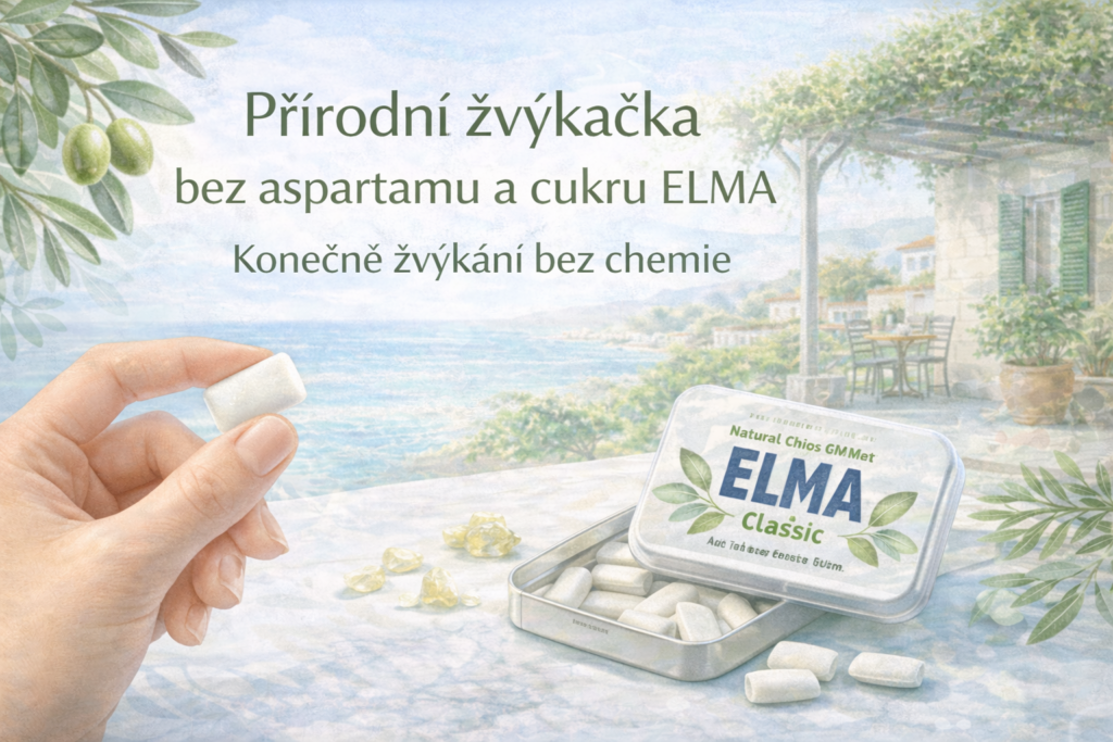 Přírodní žvýkačka bez aspartamu a cukru ELMA: konečně žvýkání bez chemie